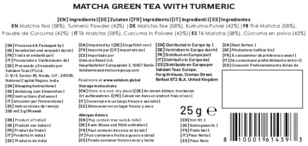 VAHDAM, Turmeric Matcha Green Tea Powder (25g, 12 Servings) Powerful SUPERFOODS Blend Rich with Curcumin | Pure Japanese Matcha Powder with 100% Natural Turmeric Powder | Brew Delicious Matcha Latte - Image 8