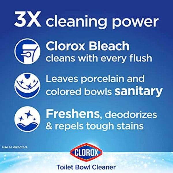 Clorox Ultra Clean Toilet Tablets Bleach & Blue, Rain Clean Scent 2.47 Ounces Each, 4 Count (Package May Vary) - Image 6