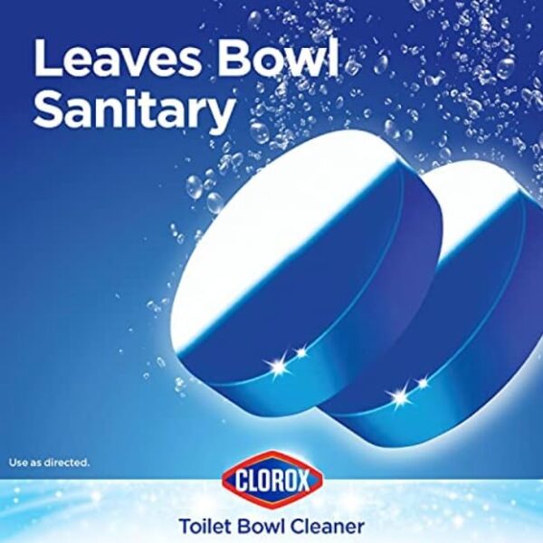 Clorox Ultra Clean Toilet Tablets Bleach & Blue, Rain Clean Scent 2.47 Ounces Each, 4 Count (Package May Vary) - Image 3