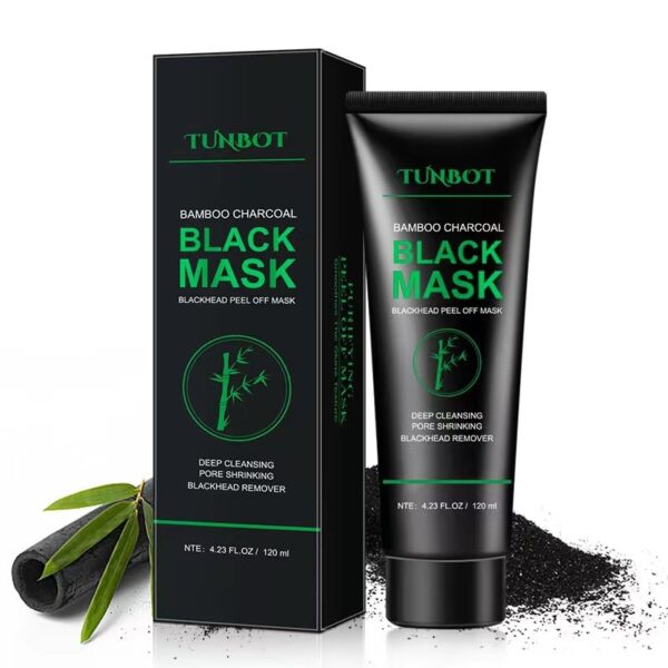 Tunbot Blackhead Removal Mask 120ML Pull-Off Bamboo Charcoal Mask deeply cleans blackhead dirt and purifies pores for men and women(4.23 fl.oz)