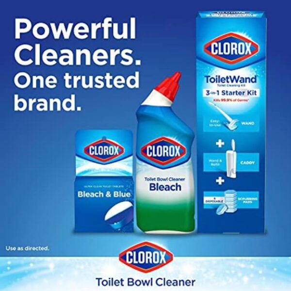 Clorox Ultra Clean Toilet Tablets Bleach & Blue, Rain Clean Scent 2.47 Ounces Each, 4 Count (Package May Vary) - Image 8