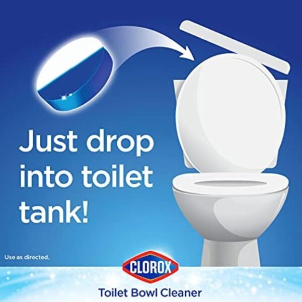 Clorox Ultra Clean Toilet Tablets Bleach & Blue, Rain Clean Scent 2.47 Ounces Each, 4 Count (Package May Vary) - Image 4