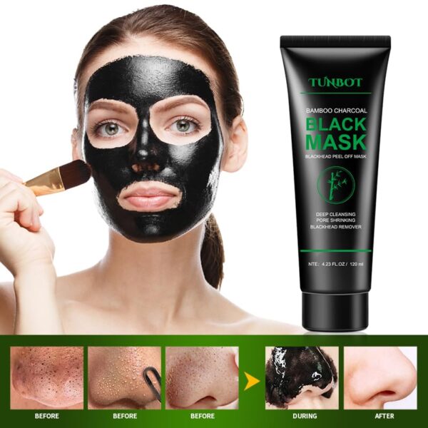 Tunbot Blackhead Removal Mask 120ML Pull-Off Bamboo Charcoal Mask deeply cleans blackhead dirt and purifies pores for men and women(4.23 fl.oz) - Image 5