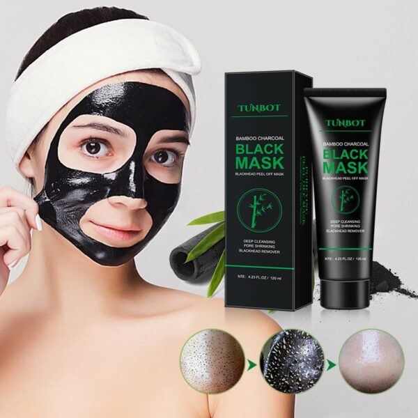 Tunbot Blackhead Removal Mask 120ML Pull-Off Bamboo Charcoal Mask deeply cleans blackhead dirt and purifies pores for men and women(4.23 fl.oz) - Image 2